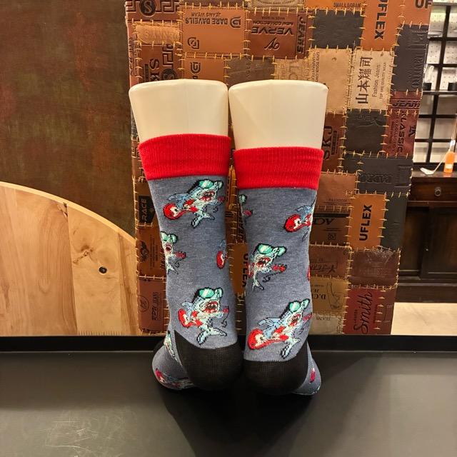 TOPANGA SOCKS Men's Art Socks Metal shark Blue