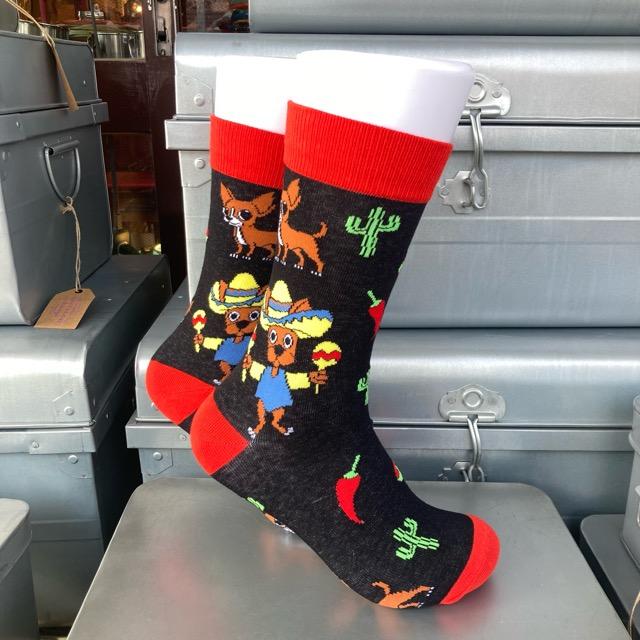 TOPANGA SOCKS Men's　メキシカンチワワソックス　ブラック　靴下　メキシコ