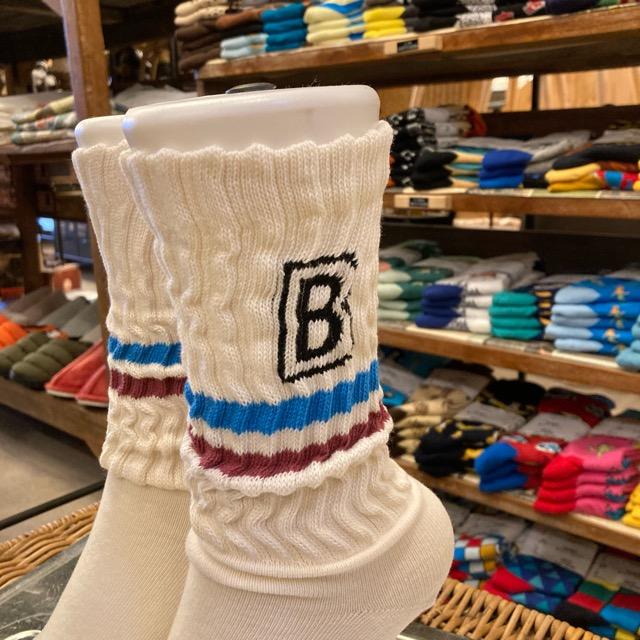 TOPANGA SOCKS Men's　Bリブソックス　ホワイト　スポーツ　ラフ　靴下　メンズソックス　派手ソックス　プチギフト