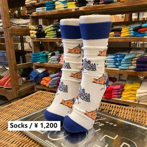 TOPANGA SOCKS Men's　山小屋ソックス　ホワイト　雪山　森　スキー　靴下　メンズソックス　派手ソックス　プチギフト