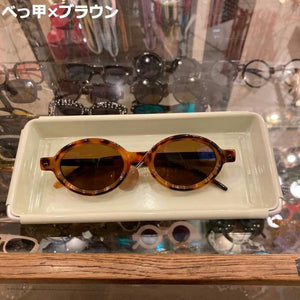 TOPANGA Accessory バイカラーオーバルサングラス　全4色　ブラウン　べっ甲　グレー　オレンジ　伊達眼鏡　だてメガネ　レディース　メンズ　UV400