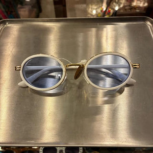 TOPANGA Accessory　ゴールドリムオーバルサングラス　全3色　ホワイト　オレンジ　べっ甲　伊達眼鏡　だてメガネ　レディース　メンズ　UV400