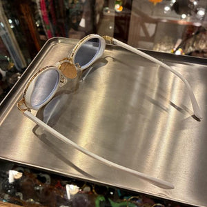 TOPANGA Accessory　ゴールドリムオーバルサングラス　全3色　ホワイト　オレンジ　べっ甲　伊達眼鏡　だてメガネ　レディース　メンズ　UV400