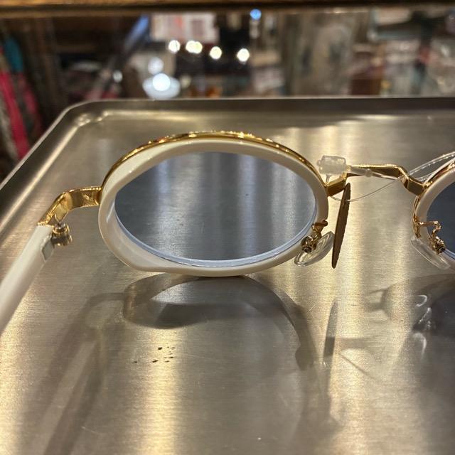 TOPANGA Accessory　ゴールドリムオーバルサングラス　全3色　ホワイト　オレンジ　べっ甲　伊達眼鏡　だてメガネ　レディース　メンズ　UV400