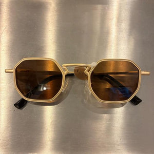 TOPANGA Accessory　ジオメトリックヘキサゴンサングラス　全3色　ゴールド　シルバー　ブラウン　伊達眼鏡　だてメガネ　レディース　メンズ　UV400