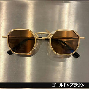 TOPANGA Accessory　ジオメトリックヘキサゴンサングラス　全3色　ゴールド　シルバー　ブラウン　伊達眼鏡　だてメガネ　レディース　メンズ　UV400