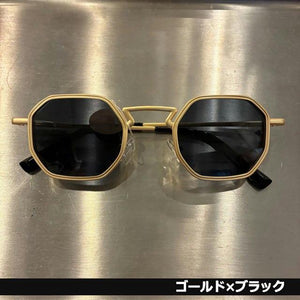 TOPANGA Accessory　ジオメトリックヘキサゴンサングラス　全3色　ゴールド　シルバー　ブラウン　伊達眼鏡　だてメガネ　レディース　メンズ　UV400