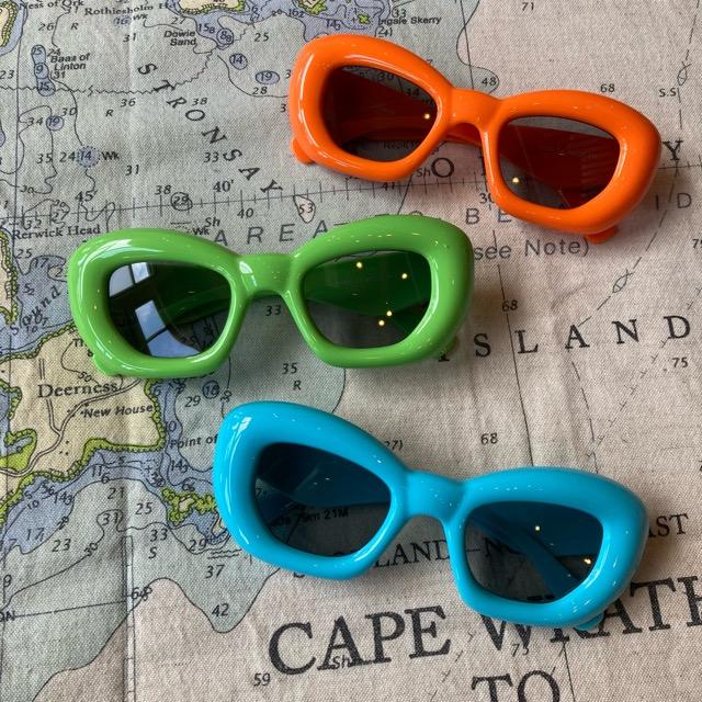 TOPANGA Accessory Chubby Cat Frame Sunglasses Available in 3 colors: Orange, Blue, Green