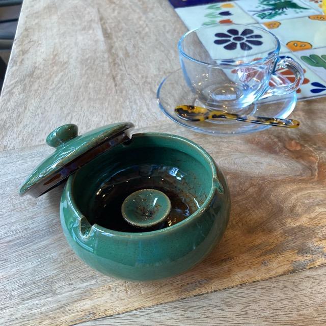 Topanga Zakka　マーブルアッシュトレイ　全3色　イエロー　ブルー　グリーン　灰皿　小物　アシュトレイ　陶器製灰皿　フタつき灰皿　蓋付き