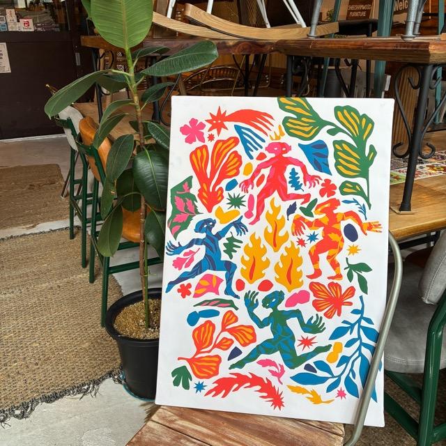 TOPANGA Zakka アートポスター　FOREST FAIRY　森の妖精　カラフル　ダンス　ウォールデコ　壁飾り　絵画　リビング　寝室　ダイニング　エントランス　A1