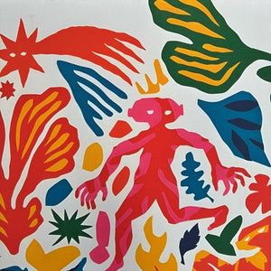 TOPANGA Zakka アートポスター　FOREST FAIRY　森の妖精　カラフル　ダンス　ウォールデコ　壁飾り　絵画　リビング　寝室　ダイニング　エントランス　A1