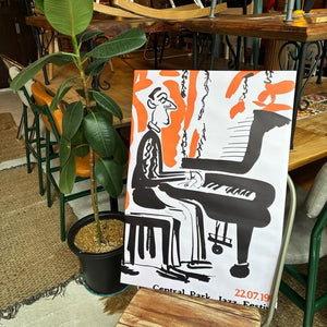 TOPANGA Zakka アートポスター　JAZZ PIANO　ジャズ　ピアノ　ミュージック　ウォールデコ　壁飾り　絵画　リビング　寝室　ダイニング　エントランス　A1
