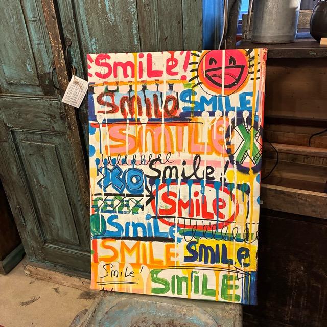 TOPANGA Zakka アートポスター　smile　スマイル　ポップアート　グラフィティ　ウォールデコ　壁飾り　絵画　リビング　寝室　ダイニング　エントランス　A1