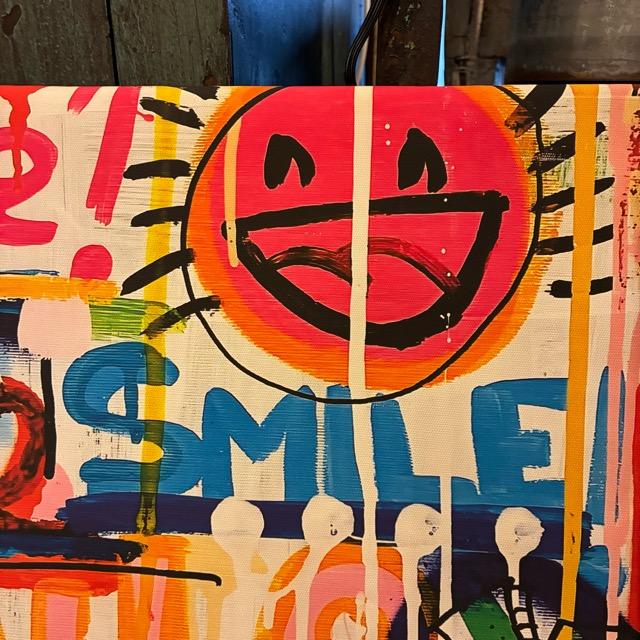TOPANGA Zakka アートポスター　smile　スマイル　ポップアート　グラフィティ　ウォールデコ　壁飾り　絵画　リビング　寝室　ダイニング　エントランス　A1