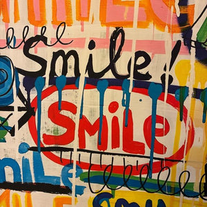 TOPANGA Zakka アートポスター　smile　スマイル　ポップアート　グラフィティ　ウォールデコ　壁飾り　絵画　リビング　寝室　ダイニング　エントランス　A1