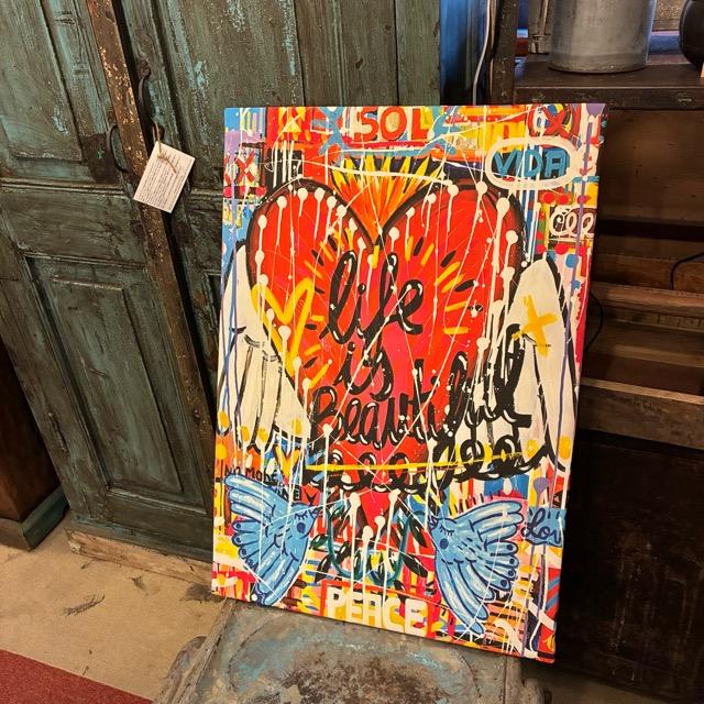 TOPANGA Zakka アートポスター　Life is Beautiful　ポップアート　グラフィティ　ウォールデコ　壁飾り　絵画　リビング　寝室　ダイニング　エントランス　A1