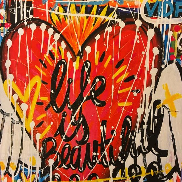 TOPANGA Zakka アートポスター　Life is Beautiful　ポップアート　グラフィティ　ウォールデコ　壁飾り　絵画　リビング　寝室　ダイニング　エントランス　A1