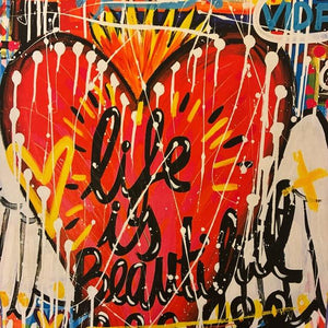 TOPANGA Zakka アートポスター　Life is Beautiful　ポップアート　グラフィティ　ウォールデコ　壁飾り　絵画　リビング　寝室　ダイニング　エントランス　A1