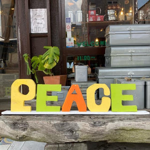 TOPANGA Handmade　PEACEサインボード　アソート　英字　オールドウッド　リサイクルウッド　古材　DIY　看板　オブジェ　アルファベット　ピース　カフェ　