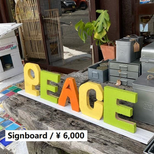 TOPANGA Handmade　PEACEサインボード　アソート　英字　オールドウッド　リサイクルウッド　古材　DIY　看板　オブジェ　アルファベット　ピース　カフェ　