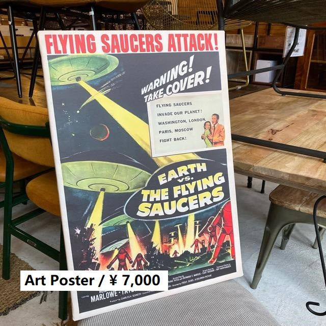 TOPANGA Zakka アートポスター　FLYING SAUCERS ATTACK! 　ウォールデコ　壁飾り　絵画　リビング　ベッドルーム　寝室　ダイニング　エントランス　A1