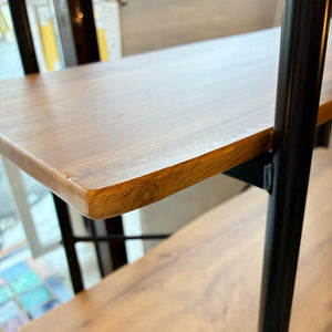 ウッディ＆アイアン5段オープンラック　ディスプレイラック　キッチンラック　棚　飾り棚　シェルフ　簡易組み立て式　鉄　シンプル　ナチュラルスタイル