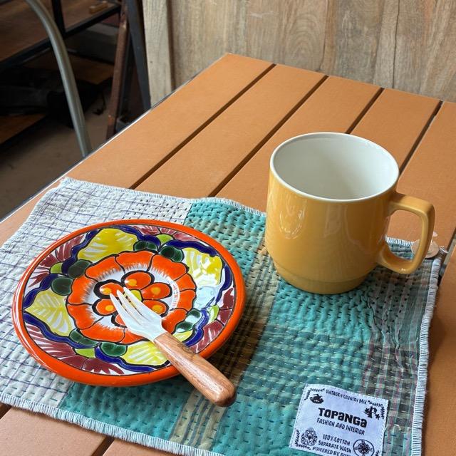 メキシコ　グアナファト焼　ミニ丸プレート　オレンジ　全3種　ケーキプレート　ハンドメイド　取り皿　小皿　中皿