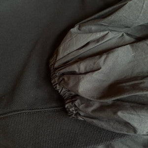 UNIVERSAL SEVEN Central Fleece Typewriter Combo Pullover, Black x Black, Classic Sweatshirt