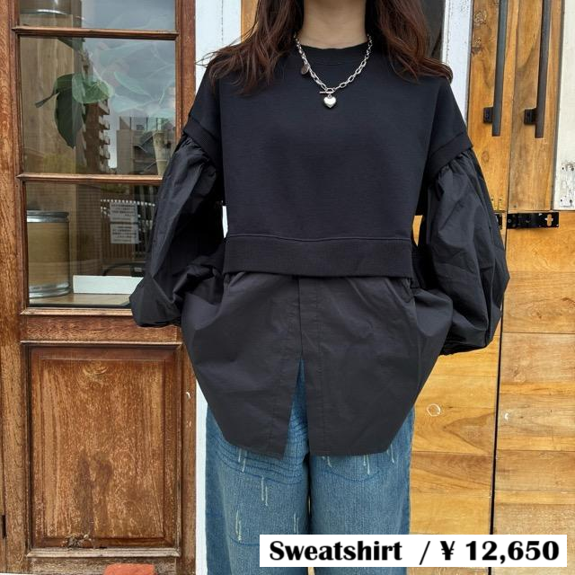 UNIVERSAL SEVEN Central Fleece Typewriter Combo Pullover, Black x Black, Classic Sweatshirt