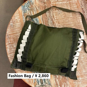フランス　パラシュートホルダー サコッシュ　リメイク　ファッション　バッグ　ショルダーバッグ　軍物　ミリタリー　小物　ポシェット　ポーチ　お散歩バッグ