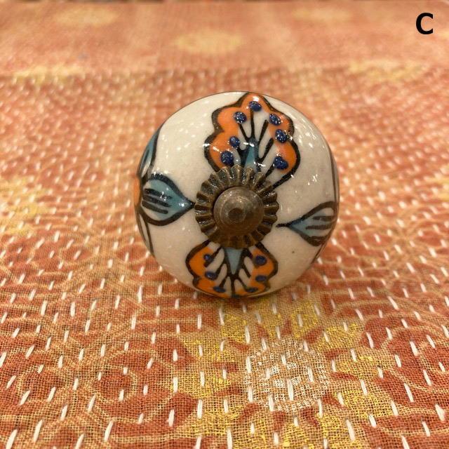India Ceramic Round Knob 4 types