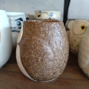 ふくろう湯呑み(白・グレー・茶)220ml 陶器 日本製 美濃焼