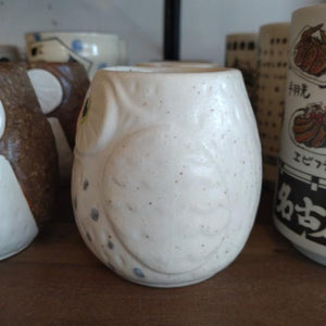 ふくろう湯呑み(白・グレー・茶)220ml 陶器 日本製 美濃焼