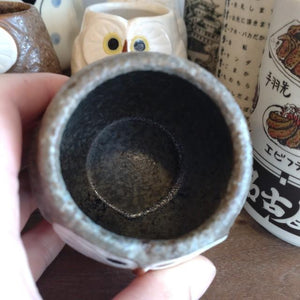 ふくろう湯呑み(白・グレー・茶)220ml 陶器 日本製 美濃焼