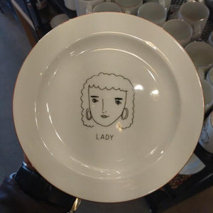 ENNUI GENTLEMAN／LADY　 PLATE SIZE M 2DESIGN　IN TOTAL MINO WARE PORCELAIN