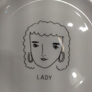 ENNUI GENTLEMAN／LADY　 PLATE SIZE M 2DESIGN　IN TOTAL MINO WARE PORCELAIN
