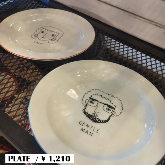 ENNUI GENTLEMAN／LADY　 PLATE SIZE M 2DESIGN　IN TOTAL MINO WARE PORCELAIN