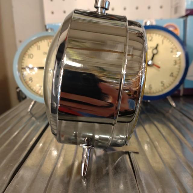 Chrome Alarm Stand Clock with Colorful Bell