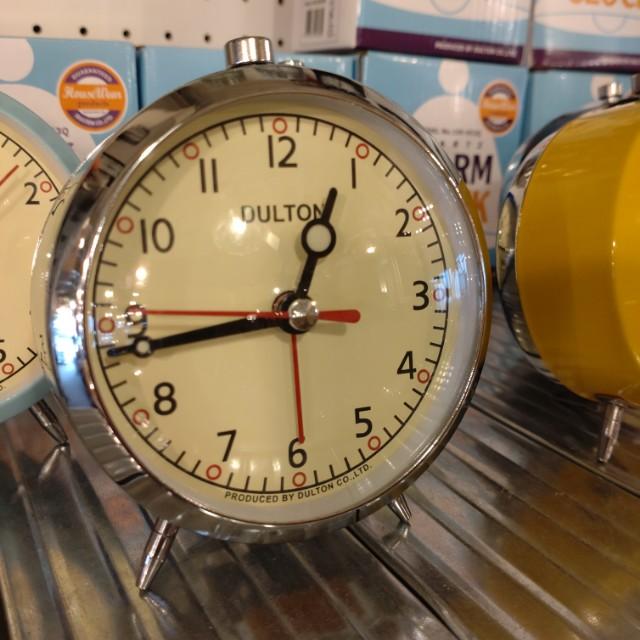 Chrome Alarm Stand Clock with Colorful Bell