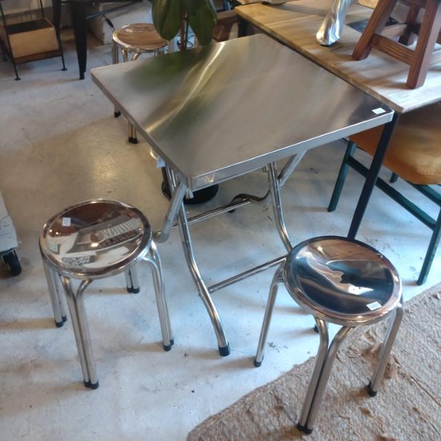 DULTON STAINLESS FOLDING TABLE 600×600　OUTDOOR GARDEN GARAGE RASTIC INTERIOR