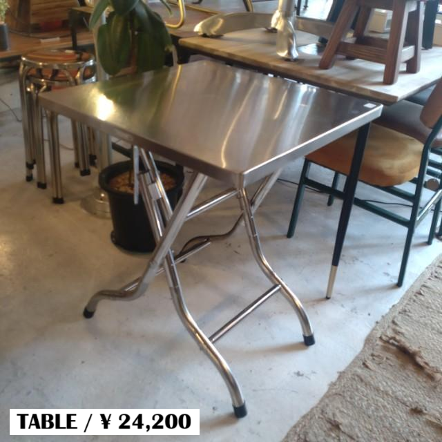DULTON STAINLESS FOLDING TABLE 600×600　OUTDOOR GARDEN GARAGE RASTIC INTERIOR