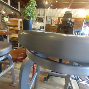 Dalton Aluminum Round Stool, Medium, American Style, Cafe Chair, for Home, Garage, Garden Terrace, Living Room, and BBQ