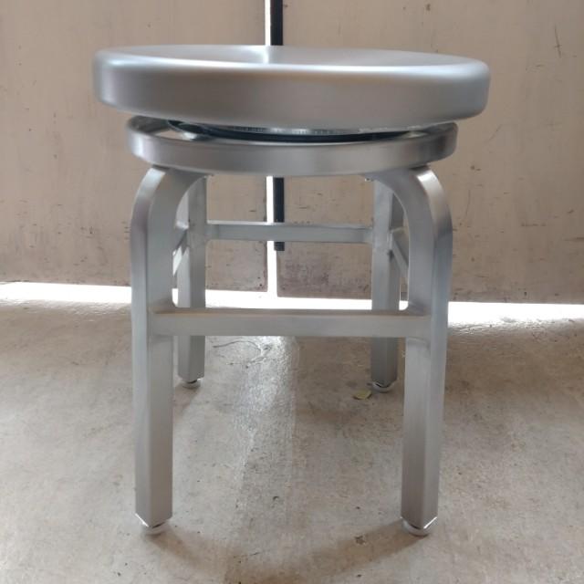 Dalton Aluminum Round Stool, Small, American Style, Cafe Chair, for Home, Garage, Garden Terrace, Living Room, and BBQ