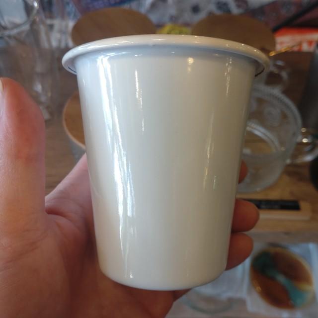 ENAMELED TUMBLER　ENAMEL　STEELE　TUMBLER　WHITE　OUTDOOR　