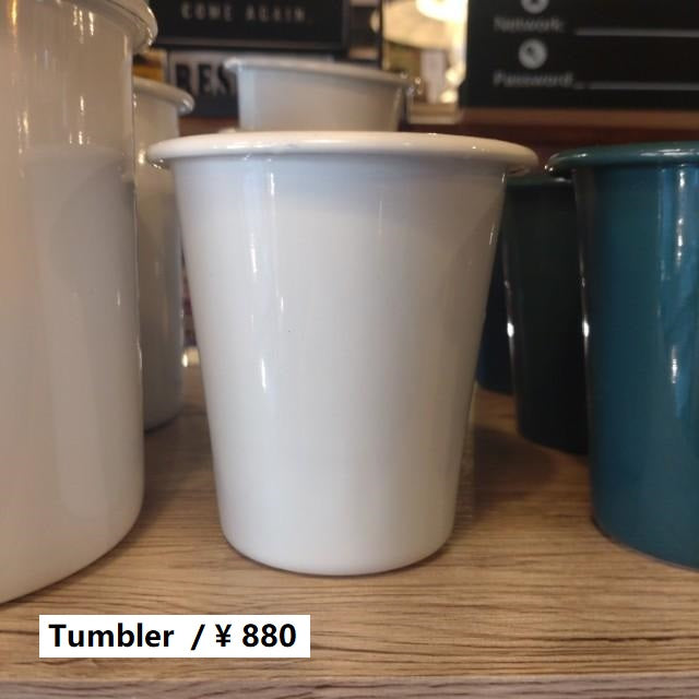 ENAMELED TUMBLER　ENAMEL　STEELE　TUMBLER　WHITE　OUTDOOR　