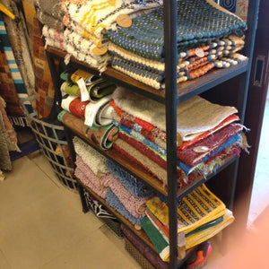 DULTON Cotton Chindi Mat, 50x75cm, available in two styles. Suitable for living rooms, sofas, and other Indian areas.