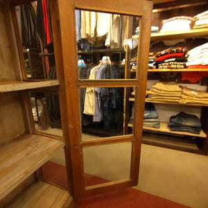 [In-store pickup only] Antique Indian glass window 3-tier shelf, antique living room interior display fixture