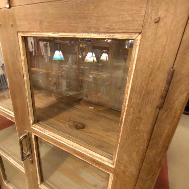 [In-store pickup only] Antique Indian glass window 3-tier shelf, antique living room interior display fixture
