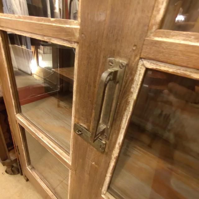 [In-store pickup only] Antique Indian glass window 3-tier shelf, antique living room interior display fixture