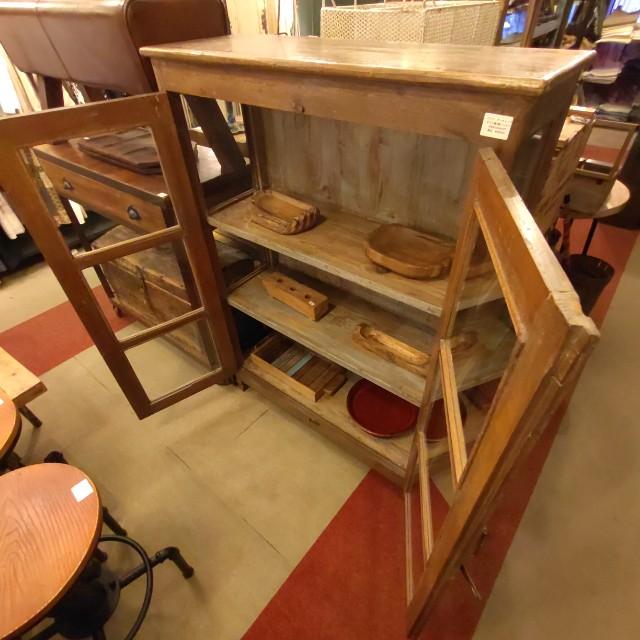 [In-store pickup only] Antique Indian glass window 3-tier shelf, antique living room interior display fixture